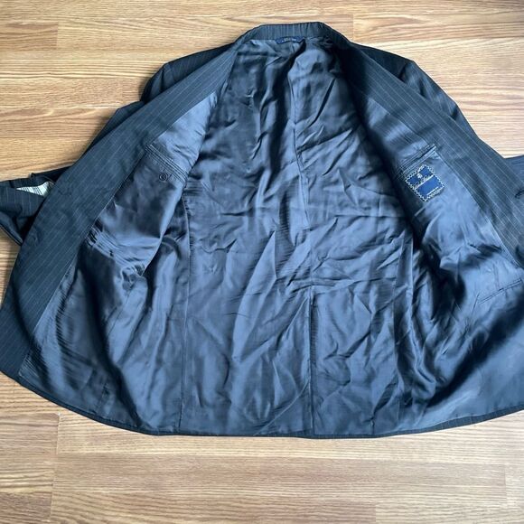 Brooks Brothers 100% Wool Pin Stripe Mens Blazer Sz 44 Made in USA - Picture 9 of 16